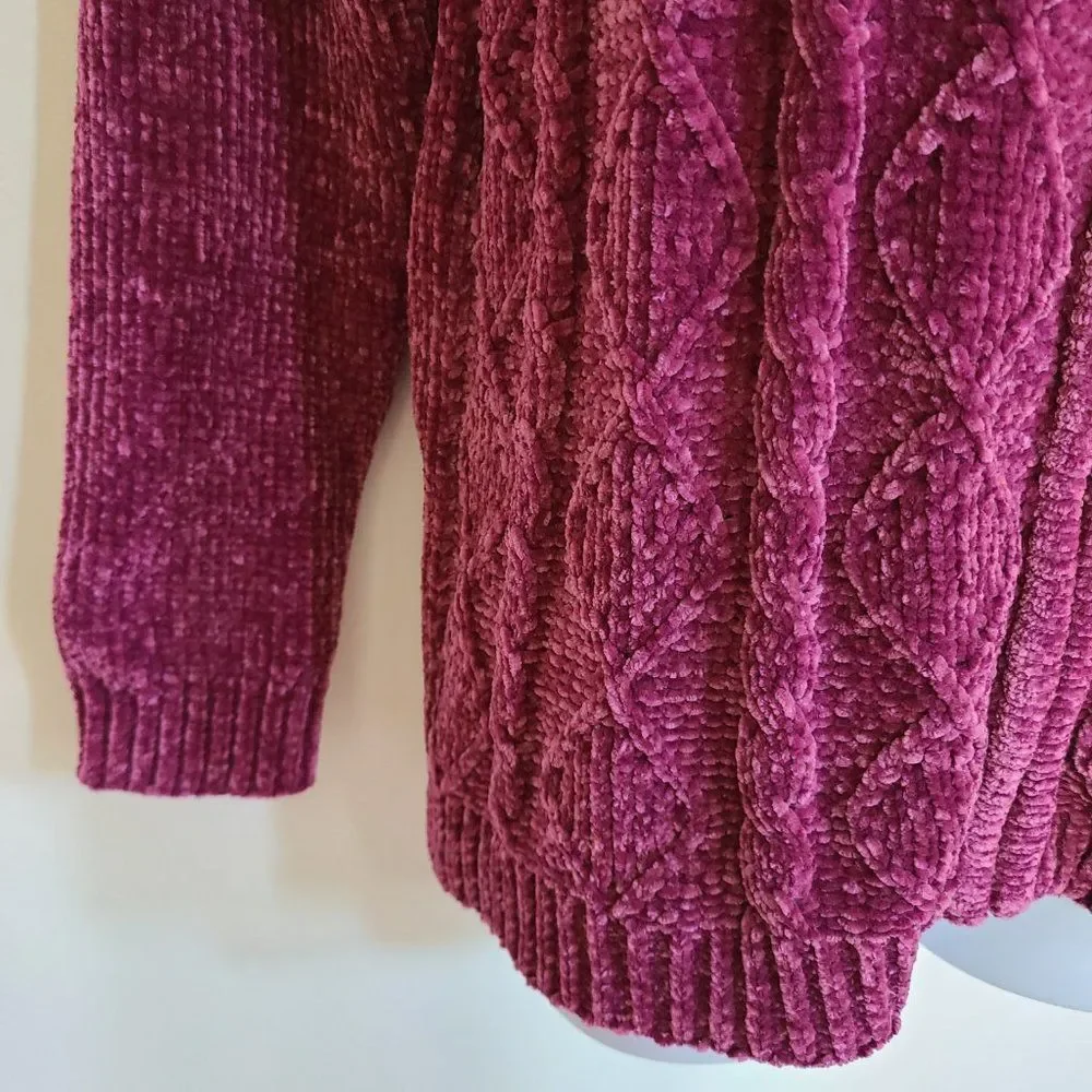 Bon Worth Women's Chenille Full Zip Cardigan Sweater Jacket Size XSP (XS Petite)